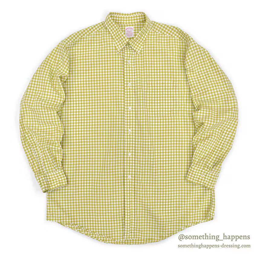 1990's BROOKS BROTHERS GINGHAM CHECK B/D SHIRT...