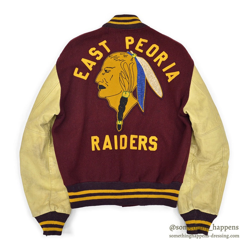 1960's KEENAN EAST PEORIA RAIDERS VARSITY JACKET... 38