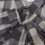 ~1980's FIVE BROTHER HEAVY FLANNEL SHIRT BLACK/GRAY ... XL
