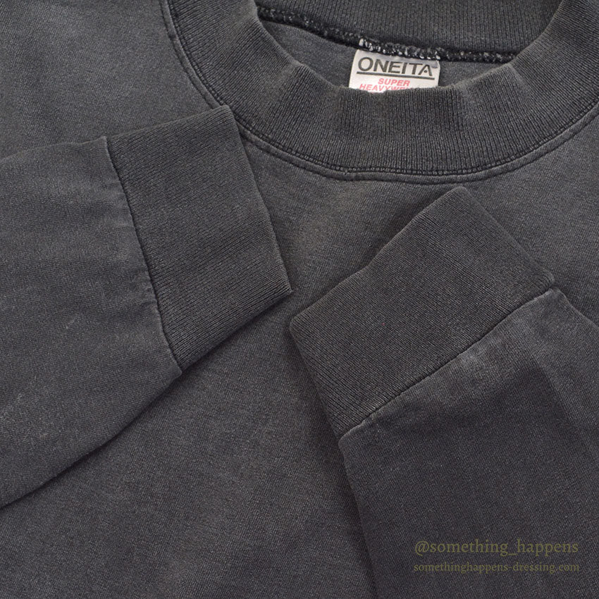 1990's ONEITA FADED BLACK L/S TEE / SUPER HEAVYWEIGHT ... XL