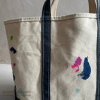 1980's LLBEAN BOAT AND TOTE NAVY / USED BY PAINTER... LARGE