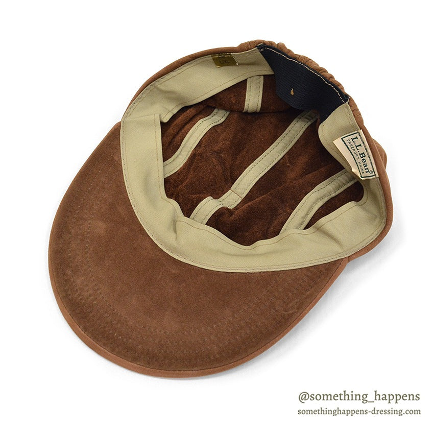 1980's LLBEAN CHESTNUT LEATHER CAP... L/XL