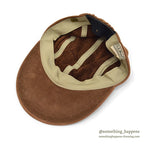 1980's LLBEAN CHESTNUT LEATHER CAP... L/XL
