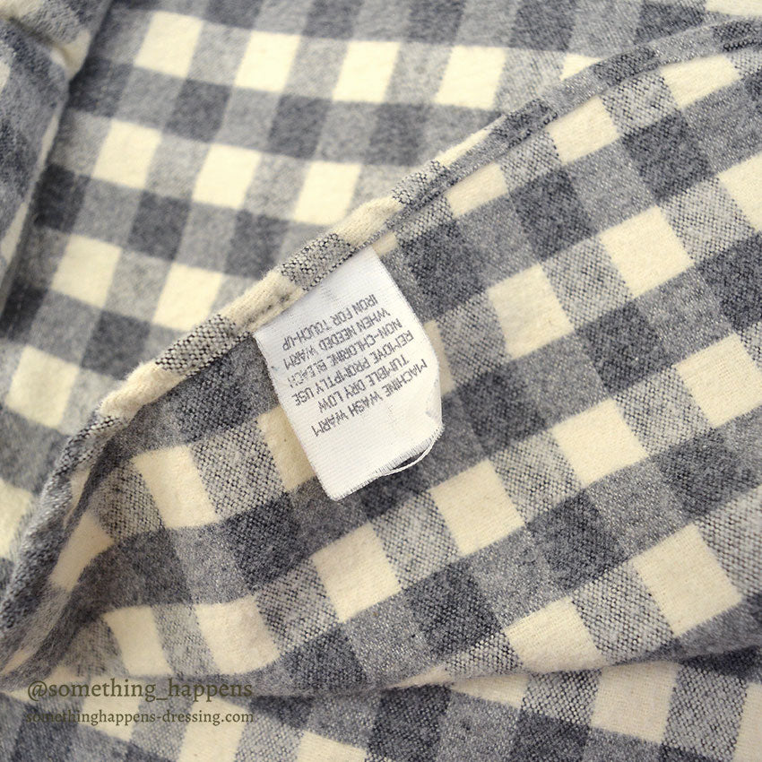 1990's LLBEAN SMALL BLOCK PLAID CHAMOIS CLOTH SHIRT... 151/2