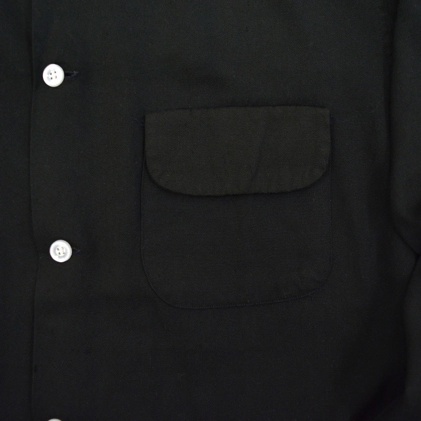~1960's BLACK RAYON GABARDINE SHIRT...L