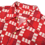 ~1950's GEOMETRIC ZIG ZAG PATTERN PRINT FLANNEL SHIRT...
