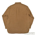 1990's J.CREW BROWN LINEN B/D SHIRT ... M