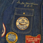 1950's LOTS OF PATCHES DENIM COVERALL...