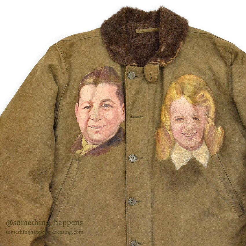 1940's WW2 N-1 DECK JACKET / PORTRAIT PAINT, SUPER RARE...