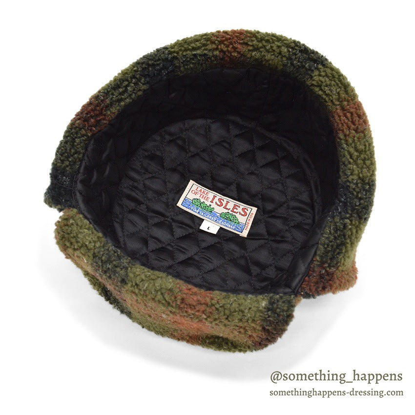 1990's LAKE OF THE ISLES PLAID FLEECE TRAPPER HAT...L