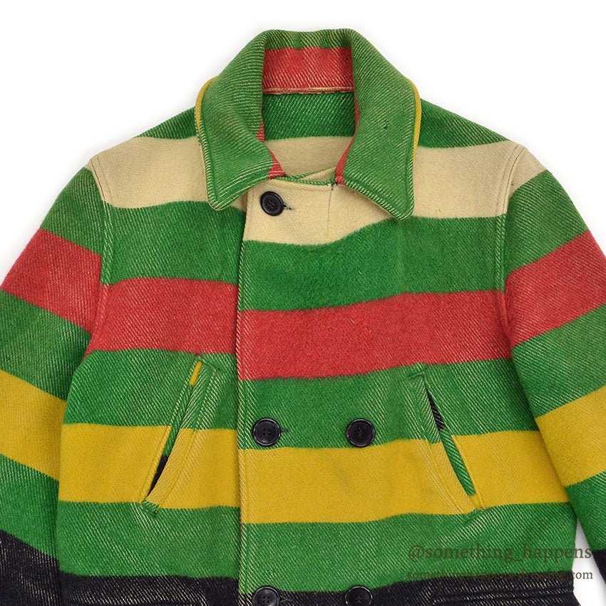 1930's ZERO KING STRIPED WOOL BLANKET JACKET / SHORT STYLE ...