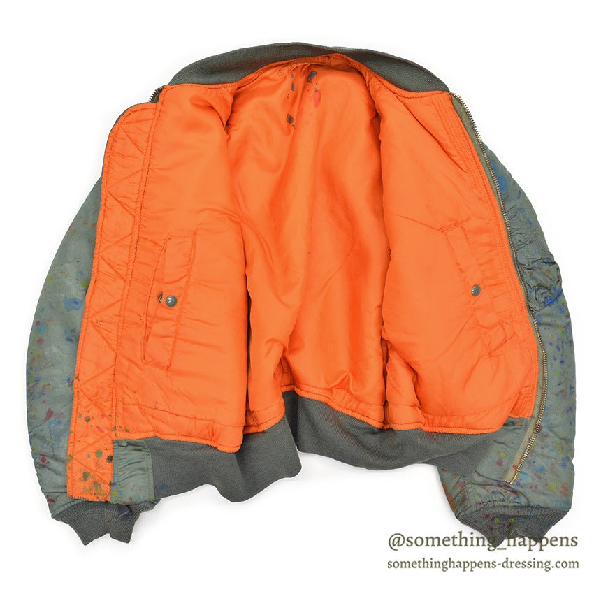 1960's USAF MA-1 FLIGHT JACKET / PAINT SPLATTER...L