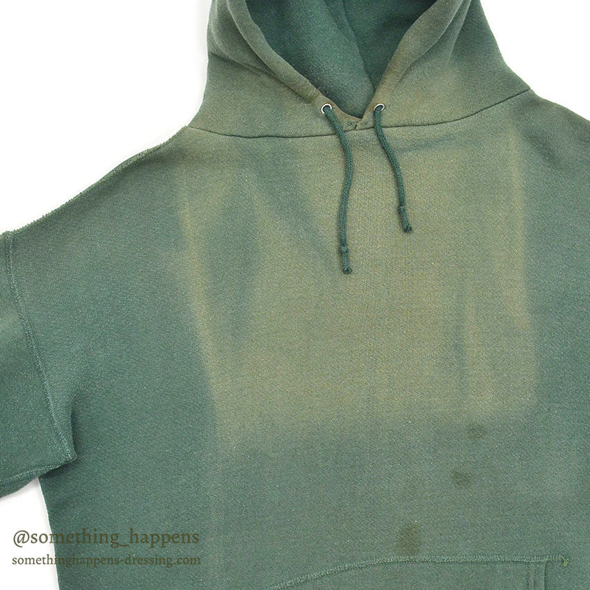 1960's OLD GREEN FADED SWEAT PARKA / BIG SIZE...