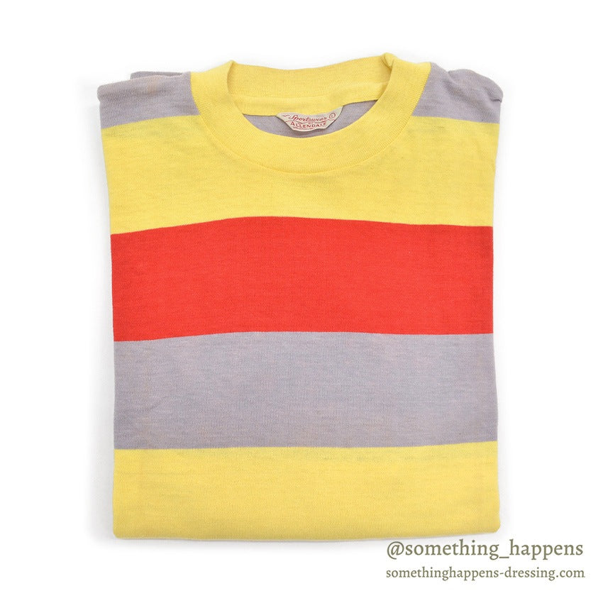 1960's DEADSTOCK ALLENDALE WIDE BORDER STRIPED L/S TEE ... L