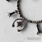 OLD NAVAJO NAJA SQUASH BLOSSOM SILVER BEADS NECKLACE ...
