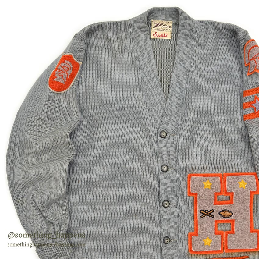 1950's ALBION AWARD SWEATER CARDIGAN / LONG...