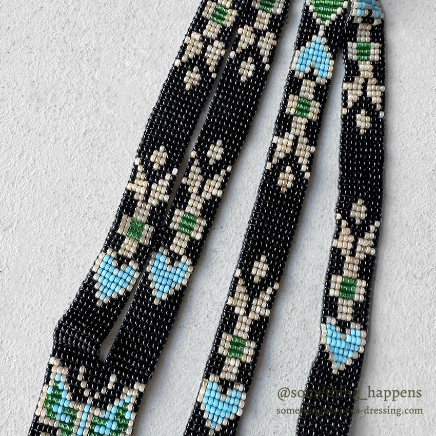 NATIVE AMERICAN SEED BEADS NECKLACE / WHIRLING LOGS...