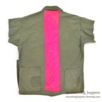 1950's USARMY UTILITY SHIRT MODIFIED FOR PERSONALIZED CYCLING SHIRT...