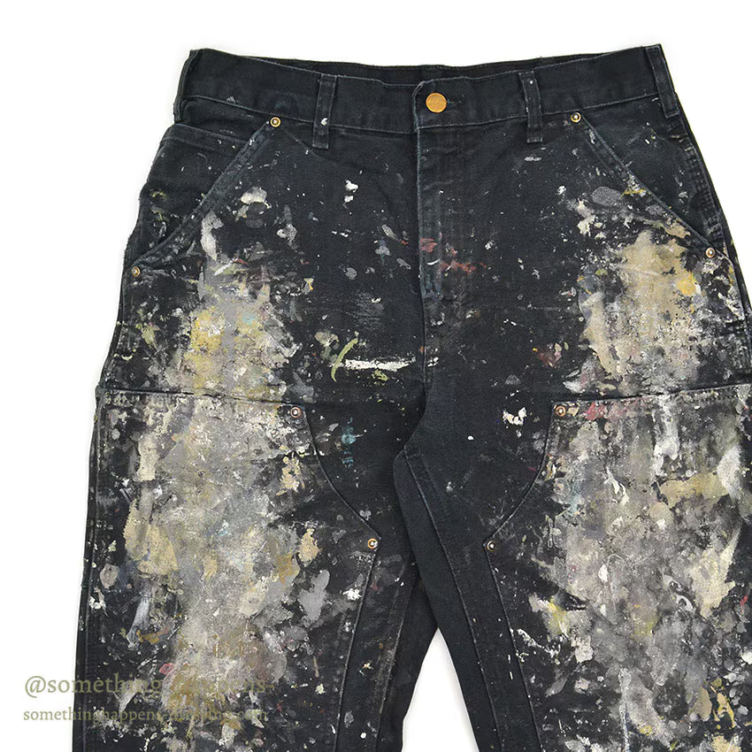 1990's CARHARTT BLACK DOUBLE KNEE DUCK PAINTER PANTS... W31/L31