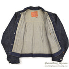 1940's DEADSTOCK FOREMOST BUCKLE BACK DENIM JACKET / LEATHER PATCH ... 36