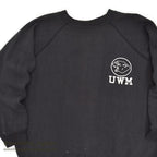 1960's CHAMPION UWM FLOCK PRINT SWEAT SHIRT / BLACK...XL