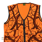 1990's CABELA'S TREE CAMO ORANGE FLEECE VEST...M