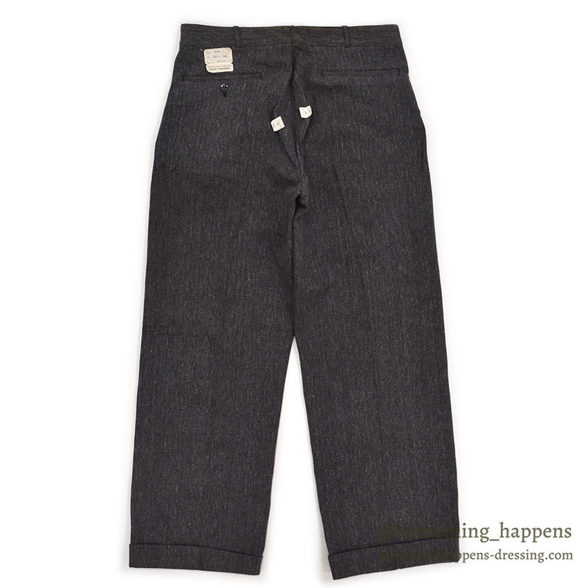c.1940 DEADSTOCK OLD COTTON STRIPE WORK PANTS / ESSEX TROUSERS ... W33/L31