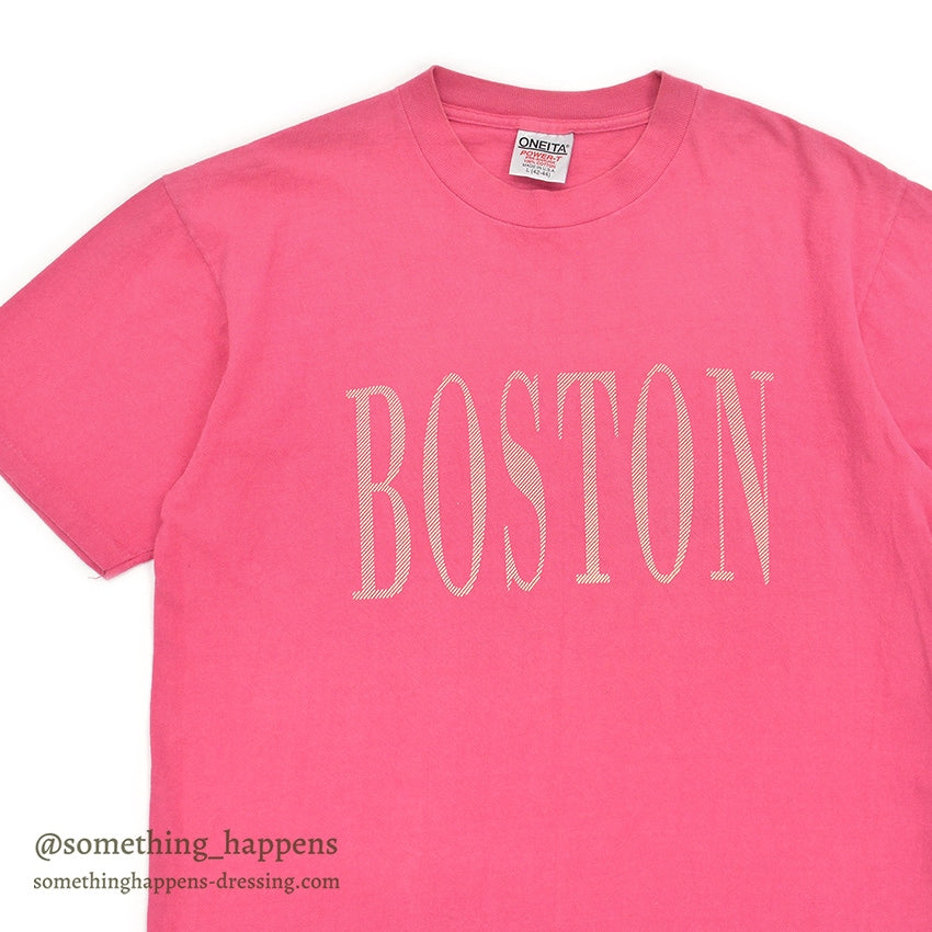 1990's ONEITA BOSTON T-SHIRT / PINK... L
