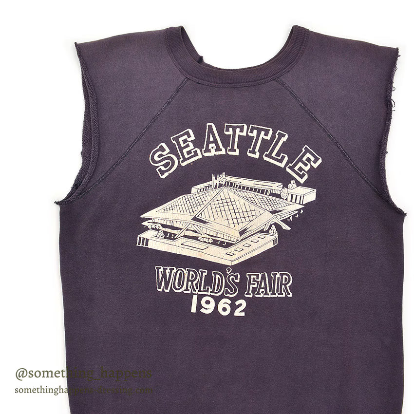 1960's SEATTLE WARLD'S FAIR SWEAT SHIRT / SLEEVES CUT OFF...