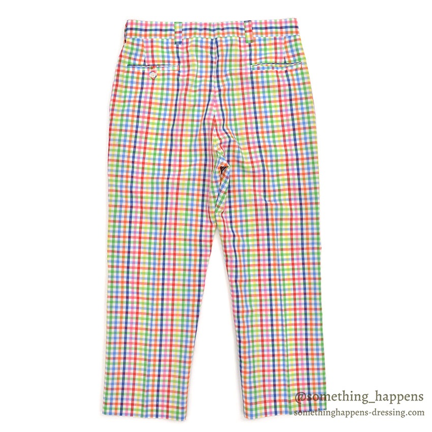 1970's DENHAM MULTICOLOR GINGHAM CHECK PANTS... W36/L28