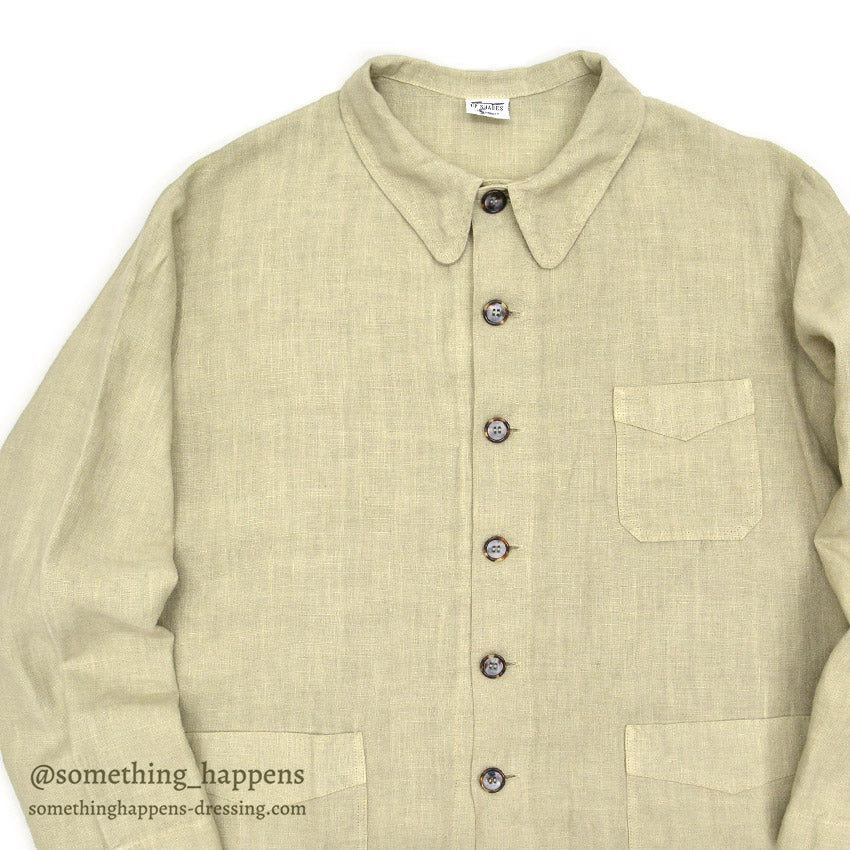 1990's CP SHADES LINEN WORK JACKET / TAN... M