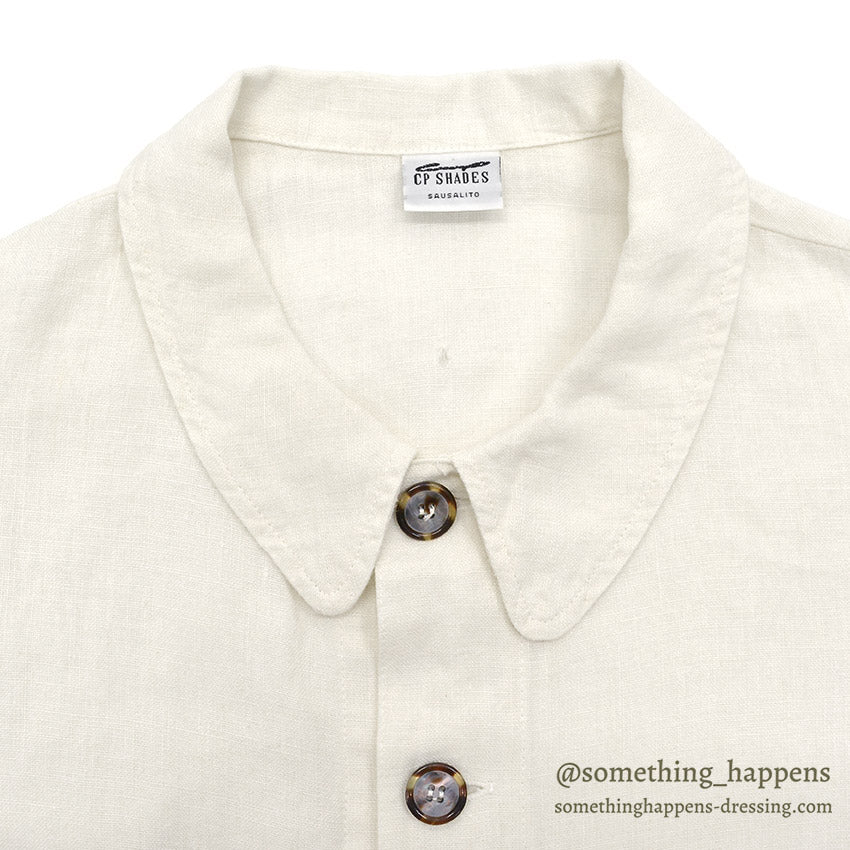1990's CP SHADES LINEN WORK JACKET / WHITE  M – SomethingHappens