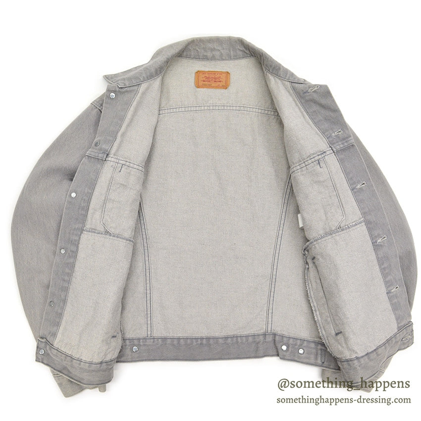 1980's Levi's 70506-0257 DENIM JACKET / GRAY... 44R