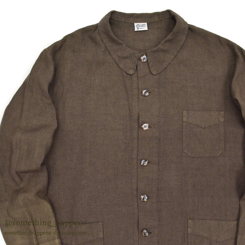 CP SHADES LINEN WORK JACKET / BROWN ... L