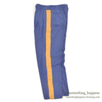 1960's RAYON YELLOW LINE BLUE SLACKS... W32