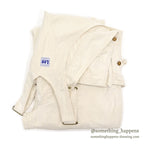 1950's Lee DOUBLE-KNEE OVERALL OFF WHITE / WITH APRON ... W42/L31