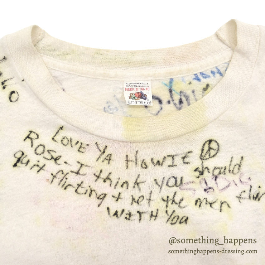 1970's FRUIT OF THE LOOM HAND MESSAGE AND DRAWN T-SHIRT ... M