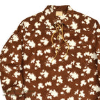 1960's DEADSTOCK SPECIALLY HAND MADE PRINT CORDUROY LACE UP SHIRT / RARE PATTERN ...