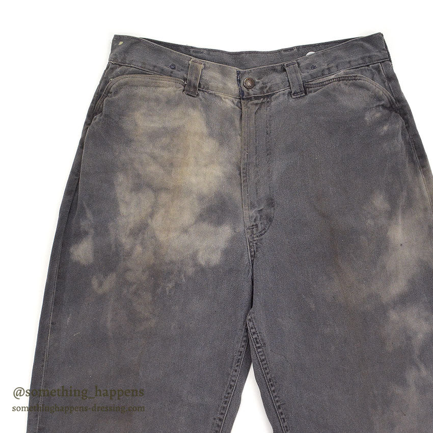 1960's UNKNOWN BLACK FADED FRISCO PANTS ... W32/L27