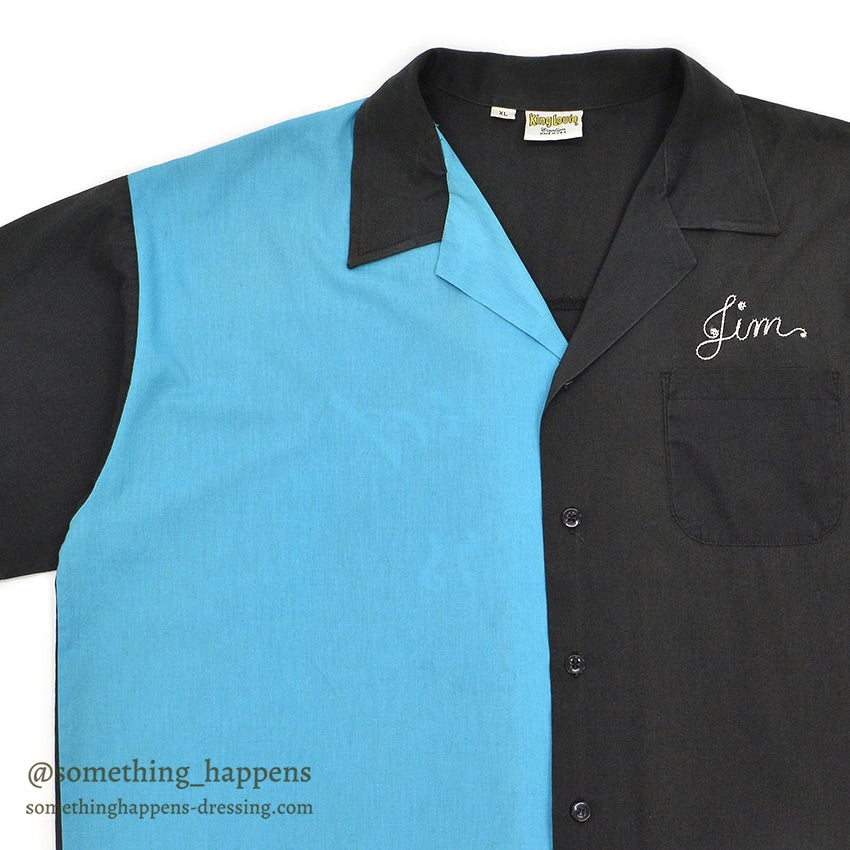 1980's KING LOUIE PROSPECT MOTORS TWO-TONE BOWLING SHIRT... XL
