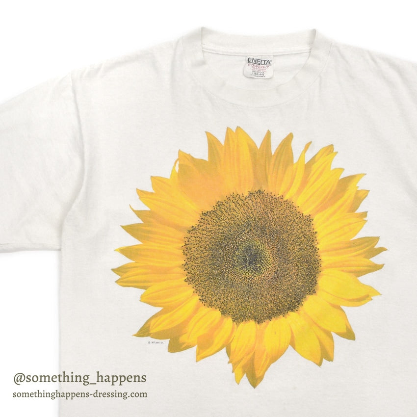 1990's ONEITA SUN FLOWER T-SHIRT ... L
