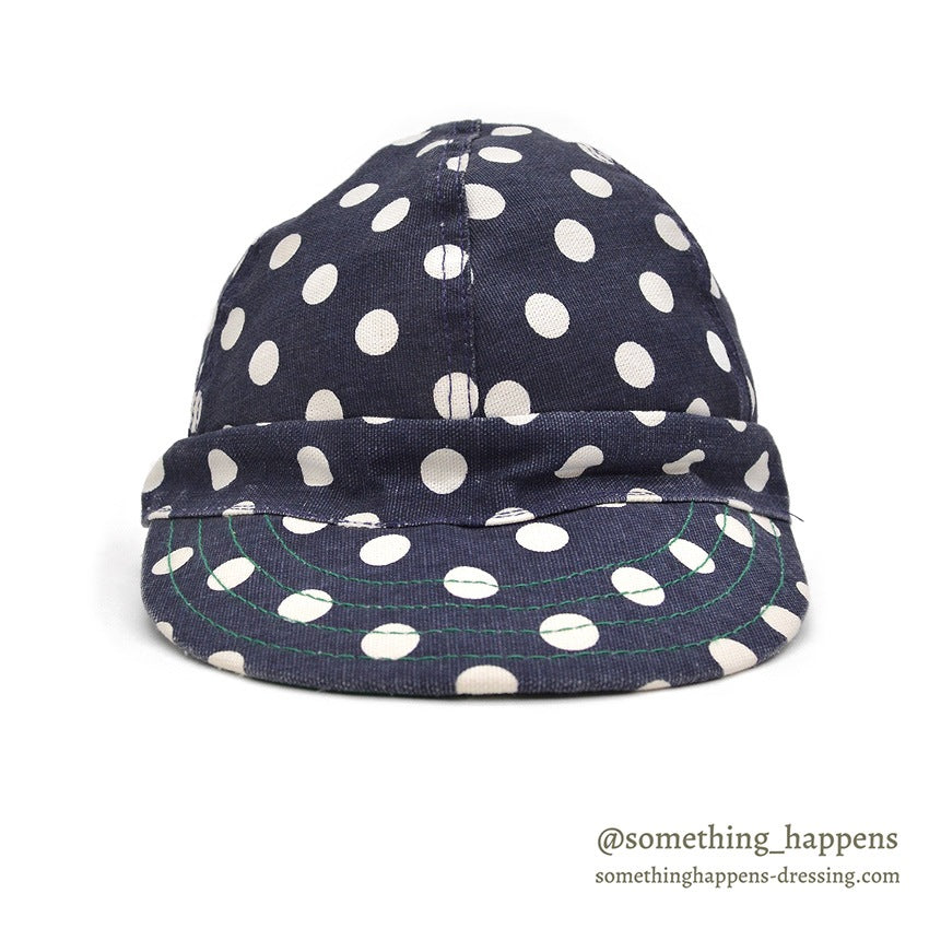 1970's~ KROMER POLKA DOTS CAP / NAVY... 71/2