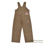 1940's DEADSTOCK PAYDAY WW2 BROWN EXPRESS STRIPED OVERALL / HIGH BACK ... W36/L30