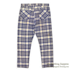 1960's INDIA MADRAS 5 POCKETS COTTON PANTS / TAPERED LEG ... W35/L29