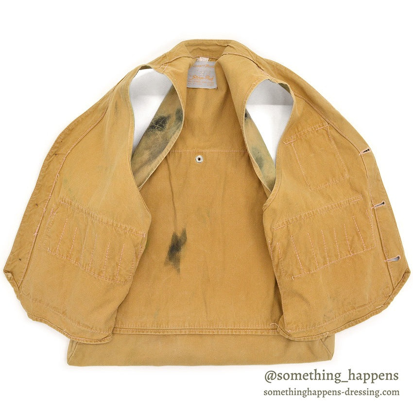 1970's STORM-PRUF HAND PAINT CAMO HUNTING VEST...