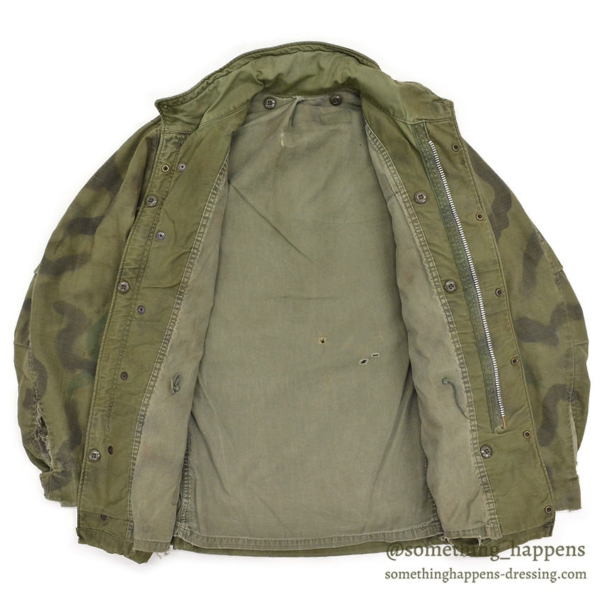 1960's USARMY M-65 HAND PAINTED CAMO JACKET / 1st PATTERN...