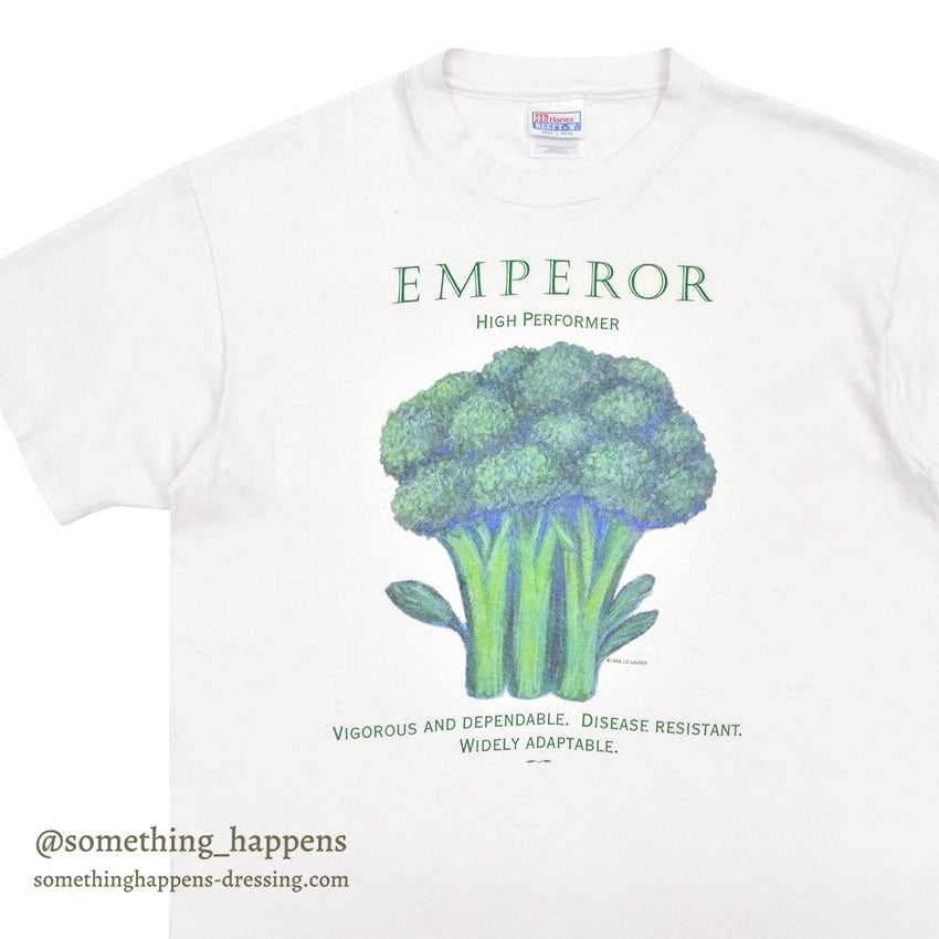 1990's HANES BROCCOLI EMPEROR HIGH PERFORMER PRINT T-SHIRT ... L
