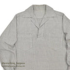 1950's BLACK / WHITE PLAID PULLOVER RAYON SHIRT...