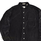 1980's~ BURMA BIBAS BLACK VELOUR SHIRT ... L