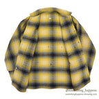 1940's~ YELLOW / BLACK PLAID DOUBLE MACKINAW WOOL JACKET / VERY RARE COLOR ...